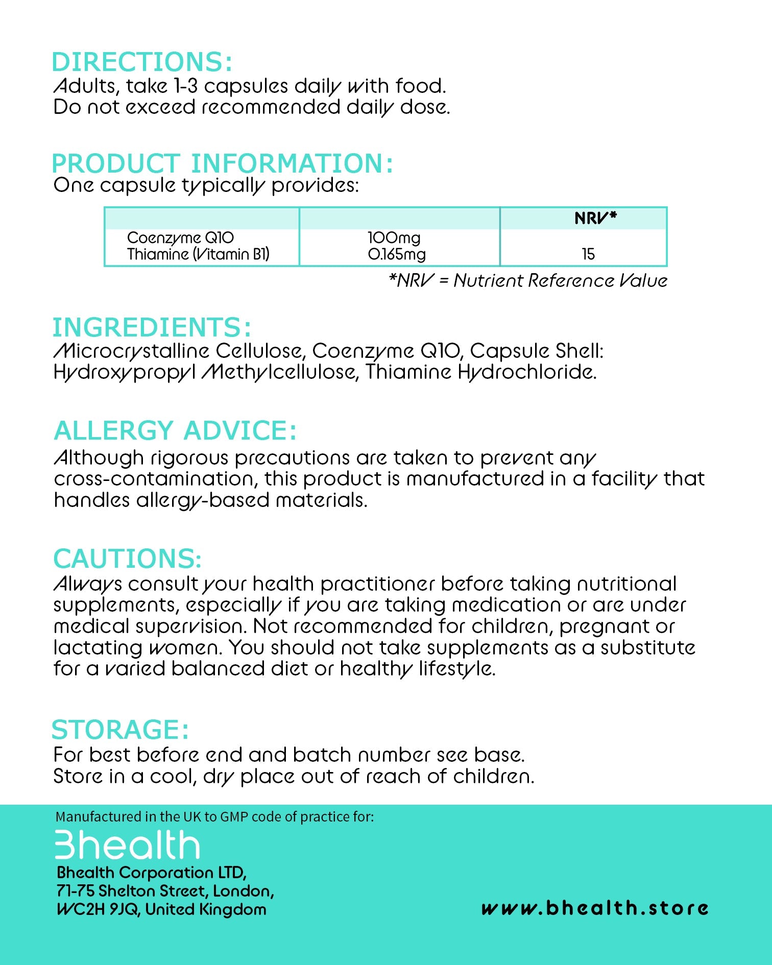 CoQ10 PLUS - Bhealth Store