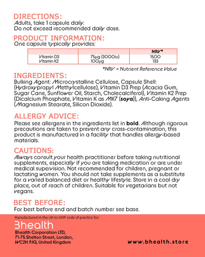 VIT D3 + K2 - Bhealth Store